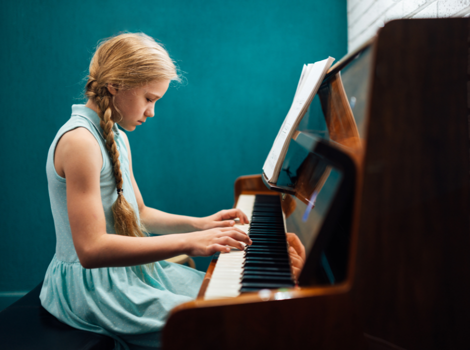 Girl playing piano