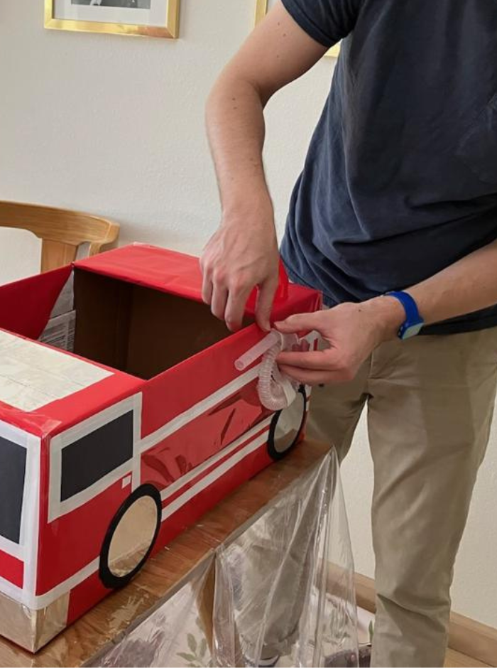 dad building a firetruck