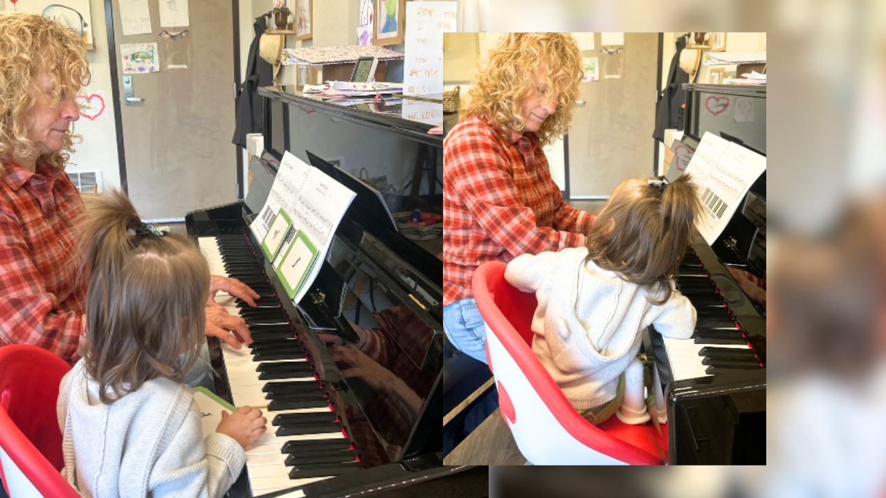 adult and toddler playing together